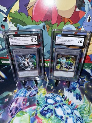 Yugioh Kaiba & Ultimate Blue Eyes Tokens 25th Ann. Secret Rare POP 1 Grade 10-image