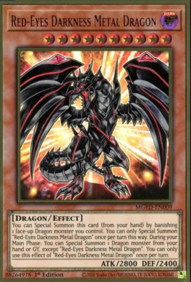 YUGIOH 3x Red-Eyes Darkness Metal Dragon x3 - MGED-EN009 - Gold Rare 1st ED - NM-image