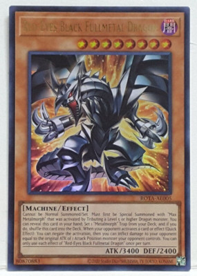Yugioh Asian-English Red-Eyes Black Fullmetal Dragon ROTA-AE005 Ultra Rare-image