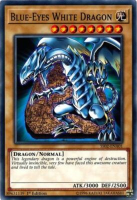 Yugioh! LP Blue-Eyes White Dragon - SS02-ENA01 - Common - 1st Edition Lightly Pl-image