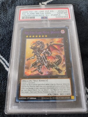 2020 PSA 10 YUGIOH LDS1 RED EYES PURPLE ULTRA RARE FLARE METAL DRAGON-image