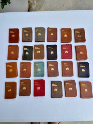 COMPLETE SET OF 24 KNICKERBOCKER LEATHER NOVELTY SHAKESPEARE MINI BOOKS-image