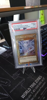 Yugioh Blue-Eyes White Dragon Gold Secret Rare MVP1-ENGV4 LIMITED EDITION PSA 9-image