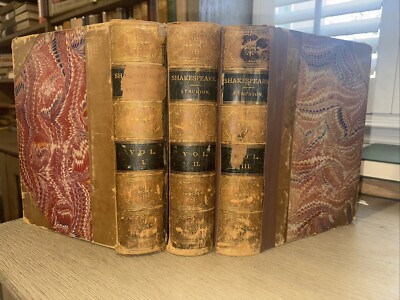 1877 The Works of Shakespeare Staunton Edition 3 Vol Set Dalziel Brothers-image
