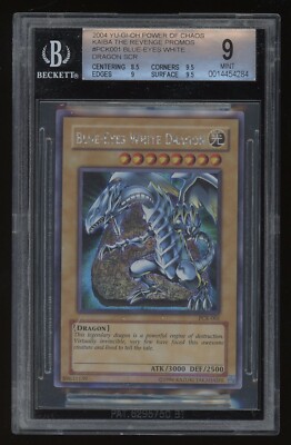 BLUE EYES WHITE DRAGON 2004 YUGIOH POC Kaiba The Revenge PCK-001 Card BGS 9-image
