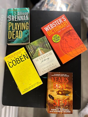 LOT OF 5 BOOKS Gone For Good Wisdom for the Way Playing Dead Webster's Dictionar-image