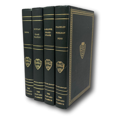 Harvard Classics Deluxe Edition Set of 4 Volumes Vintage Leatherbound Books -image