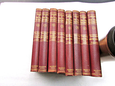 Library of Practical Electricity Terrell Croft 8 lot Book Set 1917 first edition-image