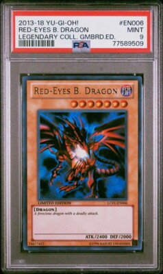 YuGiOh Red-Eyes Black Dragon LC01-EN006 Ultra Rare Limited Edition PSA 9-image