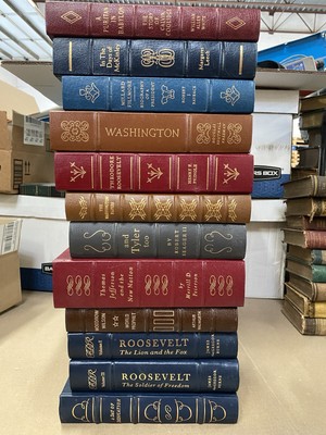 Lot Of 12 The Easton Press Library Of The Presidents Leatherbound Unread LOT B-image