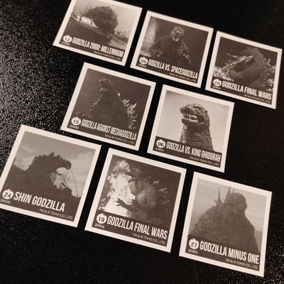 Godzilla Sticker Collection Tokyo Monochrome 8-Piece Set Used-image