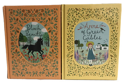 ❤️ SET of 2 BLACK BEAUTY and ANNE of GREEN GABLES Leather Bound Classics NEW-image