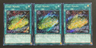 2024 YUGIOH RA03 SECRET RARE CYNET MINING X3 NM SET-image