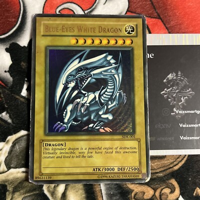 Blue-Eyes White Dragon SDK-001 | Faded Art Unlimited Yu-Gi-Oh! HP Vintage-image