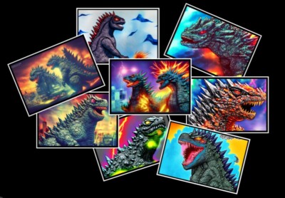 Godzilla Art Stickers Waterproof  Decals Multi Colours Kaiju Car, Truck Laptop-image