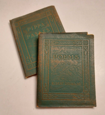 Browning Poems & Pippa Passes Little Leather Library Redcroft Miniature Book Set-image