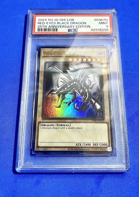 Yughio -Red Eyes Black Dragon- LOB- EN070 LOB 25th Anniversary PSA 9 Mint-image