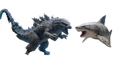 Godzilla Vs Megalodon Vinyl Car Decal Sticker – Waterproof & UV-Resistant-image