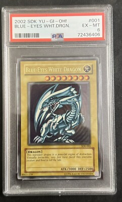 YU-GI-OH! PSA 6 2002 BLUE-EYES WHITE DRAGON SDK-001-image