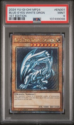2024 YU-GI-OH! MP24-25TH ANV TIN: DUELING MIRRORS BLUE-EYES WHITE DRAGON PSA 9-image