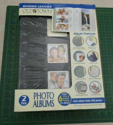 Old Town Bonded Leather Photo Album Set 2 Binders, Each Holds 300 Photos-image