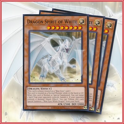 YuGiOh Dragon Spirit of White x3 Blue-Eyes White Destiny SDWD-image