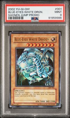 2002 YU-GI-OH! SHONEN JUMP PROMO #001 BLUE-EYES WHITE DRAGON PSA 9-image