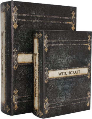 Decorative Book Box Antique Wooden Realistic Faux Wood Set of 2 or 3 Storage Set-image