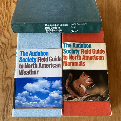 Tre Audubon Society Field Guide Books Lot of 3 Knopf Mammals Birds Weather-image