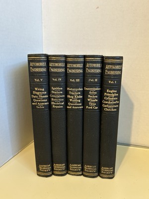 Automobile Engineering American Technical Society Book Set of 5 1926-image