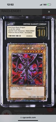 CGC 10 Pristine Red-Eyes Black Dragon RA03-EN081 Platinum Secret Rare-image