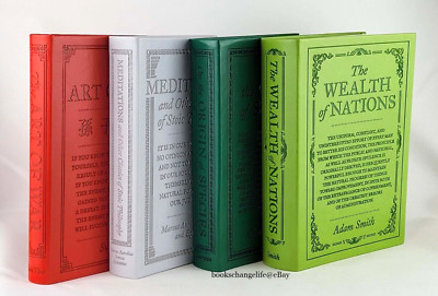 THE WEALTH OF NATIONS, ART OF WAR, MEDITATIONS, ORIGIN OF SPECIES 4 Leather Set-image