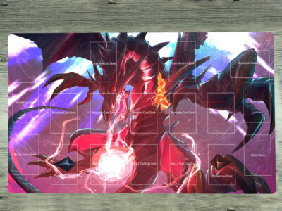 WVICM Playmat Red-eyes Black Dragon TCG CCG Mat Pad Trading Card Game Mat Bag-image
