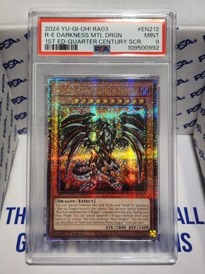 PSA 9 Red-Eyes Darkness Metal Dra | 1st Ed RA03 | Quarter Century Secret Rare |-image