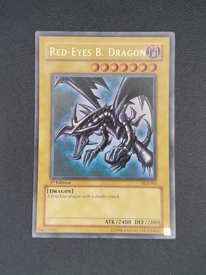 Red-Eyes Black Dragon 1st Edition SDJ-001  Ultra Rare Yu-Gi-Oh Card LP 004-image
