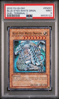 Blue Eyes White Dragon DT01 PSA 9 Duel Terminal Super Rare #EN001 Yugioh 2010-image