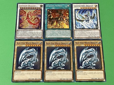3x Blue-Eyes White Dragon SDK Art + Synchro Rumble + Crimson Dragon | YuGiOh!-image