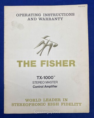 Original The Fisher TX-1000 Amplifier Operating Instruction Manual-image