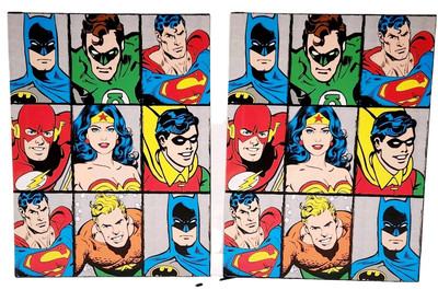 Silver Buffalo DC6150 DC Comics Characters Grid Hard Cover Journal, Lot Of 2 New-image