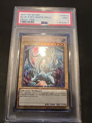 Blue-Eyes White Dragon *PSA MINT 9* CT14-EN002 * Secret Rare *2017* Yugioh-image