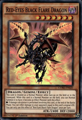 Red-Eyes Black Flare Dragon - Super Rare 1st Edition CORE-EN020 - LP - YuGiOh-image