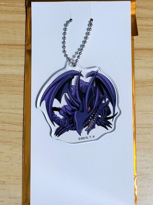 YuGiOh! Acrylic Keychain RedEyes Black Dragon LorCello Collab Used-image