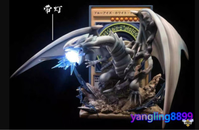 Anime YU-GI-OH! Blue-Eyes White Dragon FIGURE Statue Resin Monster Model Limited-image