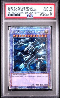 PSA 10 Blue-Eyes Ultimate Dragon RA03-EN178 QCR Quarter Century  Yugioh-image