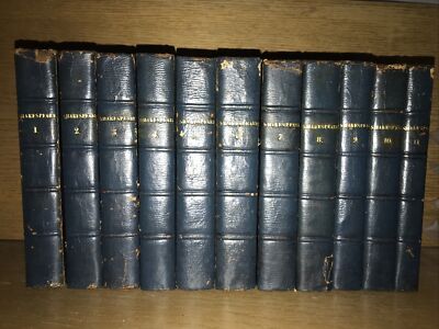 LEATHER Set; WORKS OF WILLIAM SHAKESPEARE! Complete Original 1825-image