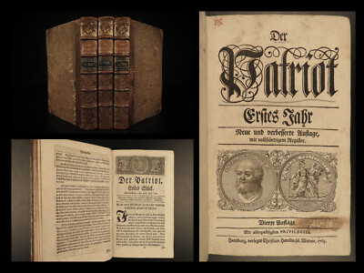 1765 1st Der Patriot German Patriotic Journal Hamburg Germany Richey 3v SET -image
