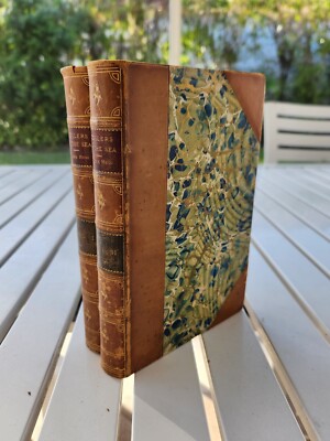THE TOILERS OF THE SEA BY VICTOR HUGO 1888 2 VOLUME SET LEATHER-image