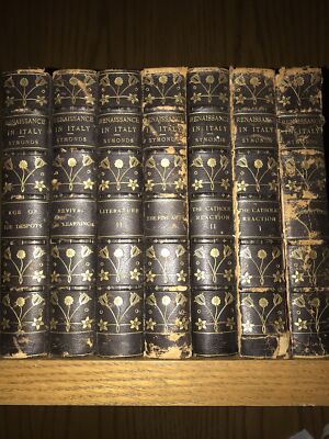 LEATHER Set;THE RENAISSANCE IN ITALY! Complete Poor Condition —2 Covers Detached-image