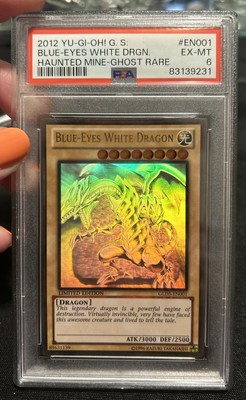 Blue Eyes White Dragon Haunted Mine- Goat Rare, PSA 6-image