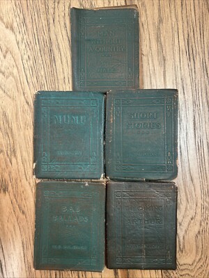 Little Leather Library, Set Of 4 Books & 1 Cover, Small Books, Leather Bound-image